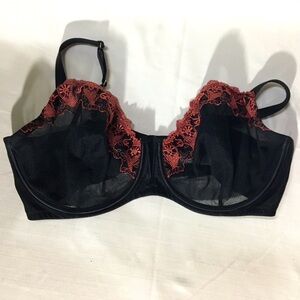 Cacique Mesh‎ & Lace Full Coverage Underwire Bra 44F